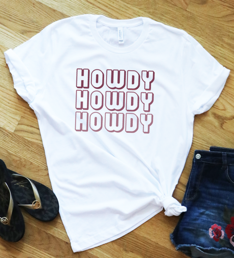 Aggie T-Shirt :: Howdy Howdy Howdy Ombre - The Vault Design Studio
